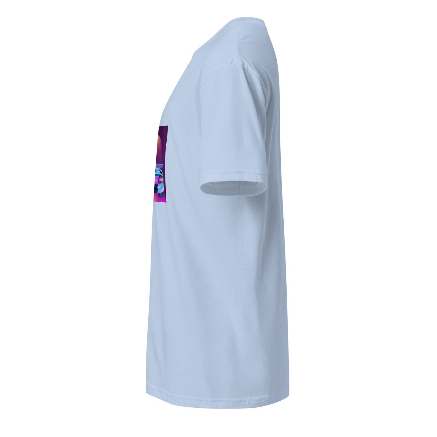 Retro Sunset - Drive The Dream - Short-Sleeve Unisex T-Shirt - Graphic Tee - Light Blue - Left side