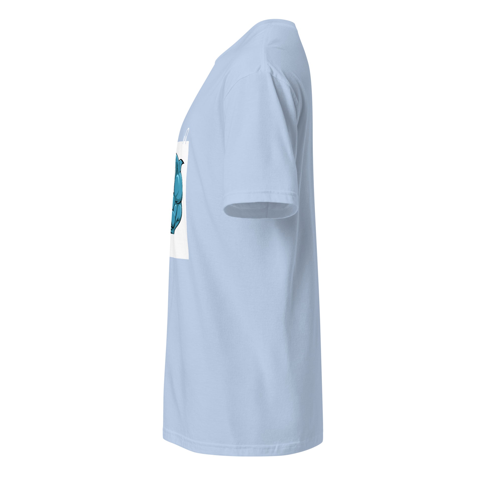 Muscle Shark - Flexin Underwater - Short-Sleeve Unisex T-Shirt - Graphic Tee - Light Blue - Left side