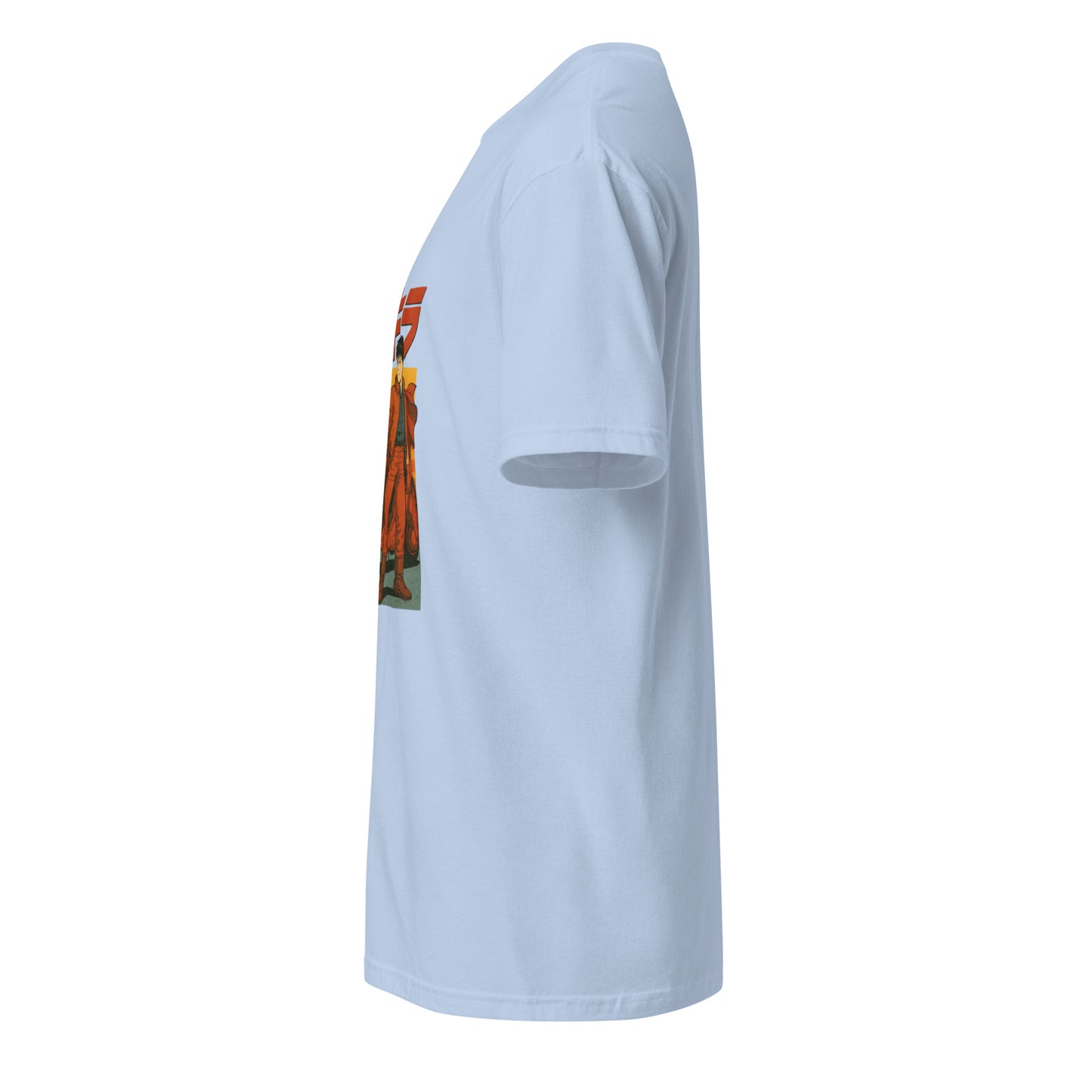 Neo-Tokyo Awaits – Retro Manga - Short-Sleeve Unisex T-Shirt - Graphic Tee - Light Blue - Left side