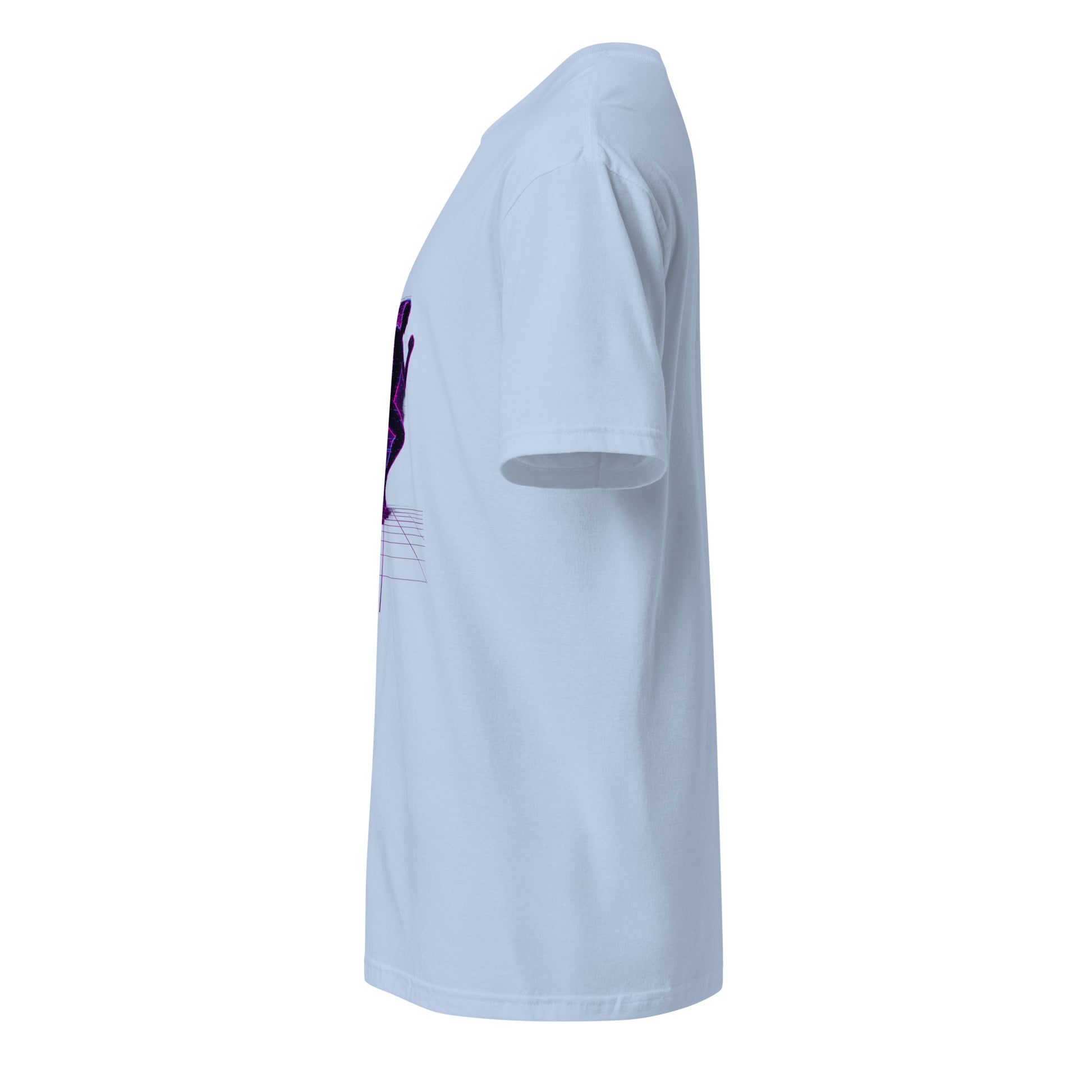 Glitch Runner - Neon Urban - Short-Sleeve Unisex T-Shirt - Graphic Tee - Light Blue - Left side