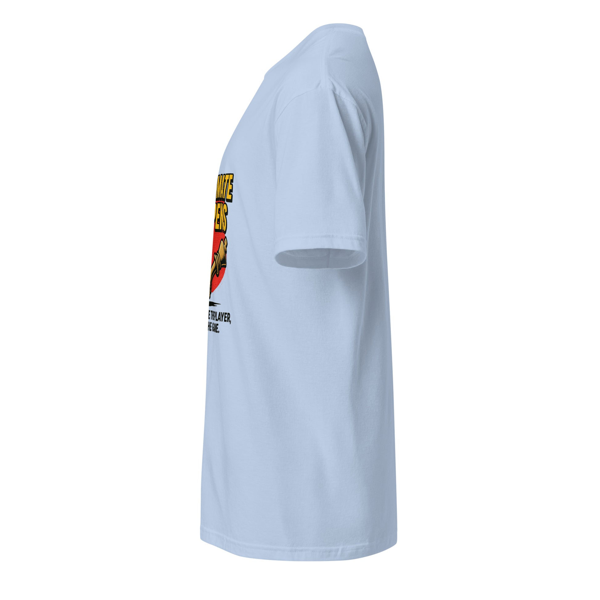 Checkmate Happens – Chess Lovers - Short-Sleeve Unisex T-Shirt - Graphic Tee - Light Blue - Left side