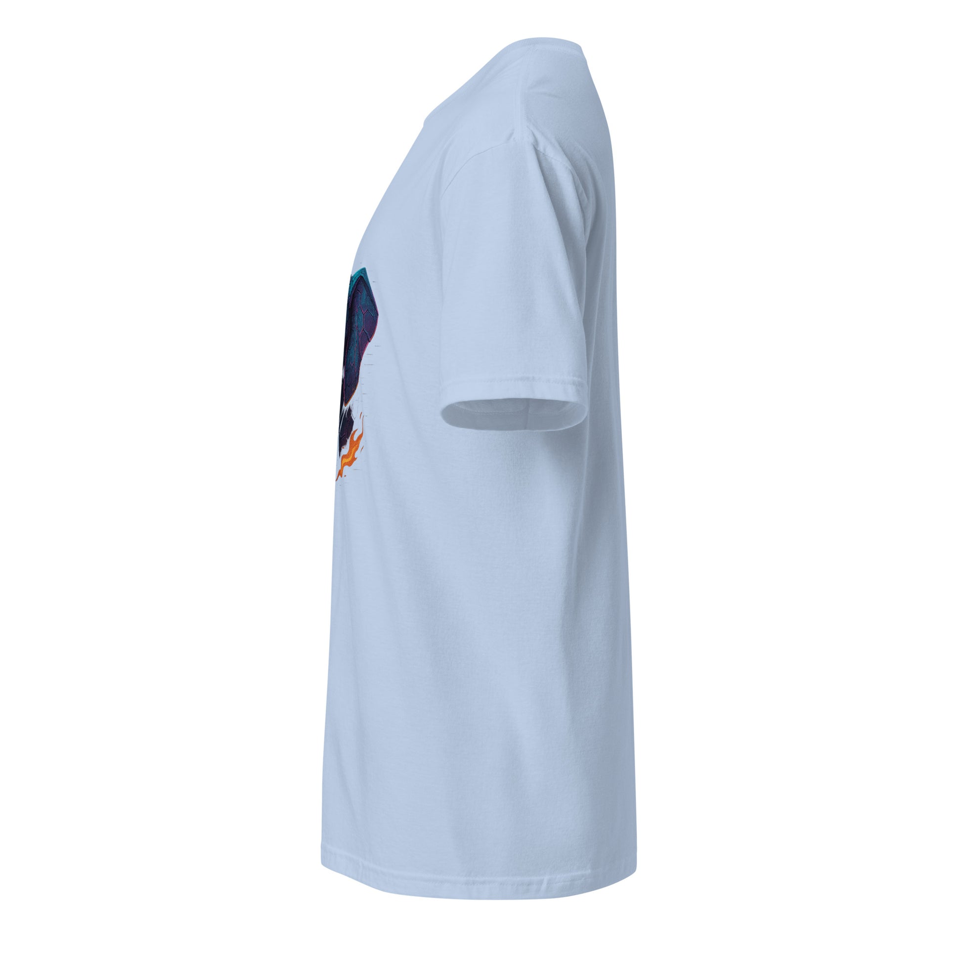 Cyber Elephant – Futuristic Tech Jungle - Short-Sleeve Unisex T-Shirt - Graphic Tee - Light Blue - Left side