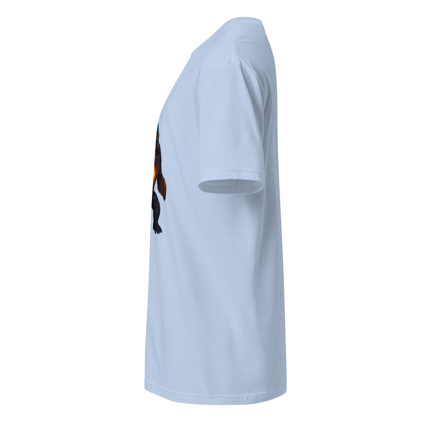 Mecha Gorilla – Cybernetic Beast Unleashed - Short-Sleeve Unisex T-Shirt - Graphic Tee - Light Blue - Left side