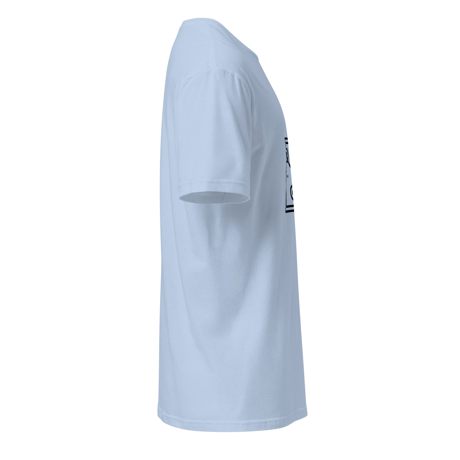 Flux2 - Minimalist Time Circuit - Short-Sleeve Unisex T-Shirt - Graphic Tee - Light Blue - Right side