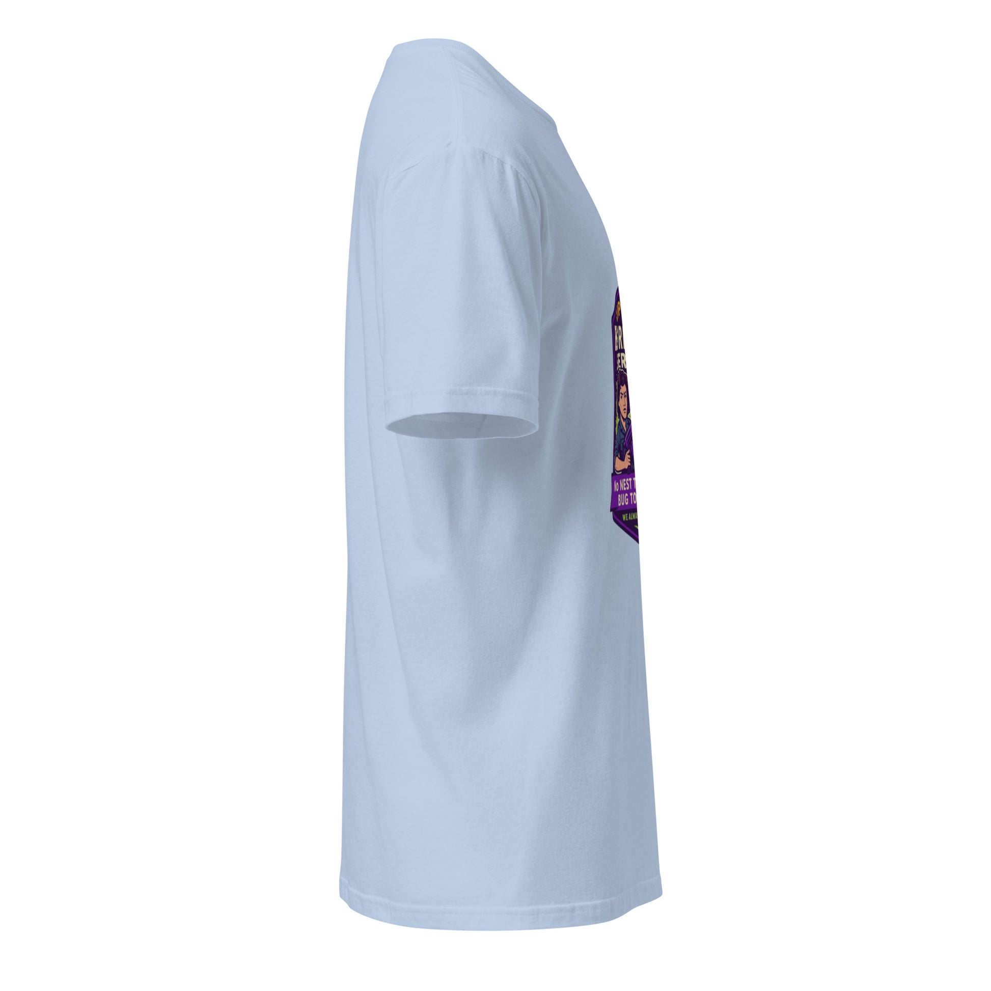 Ripley’s Bug Removal Service – Xenomorph Exterminator - Short-Sleeve Unisex T-Shirt - Graphic Tee - Light Blue - Right side