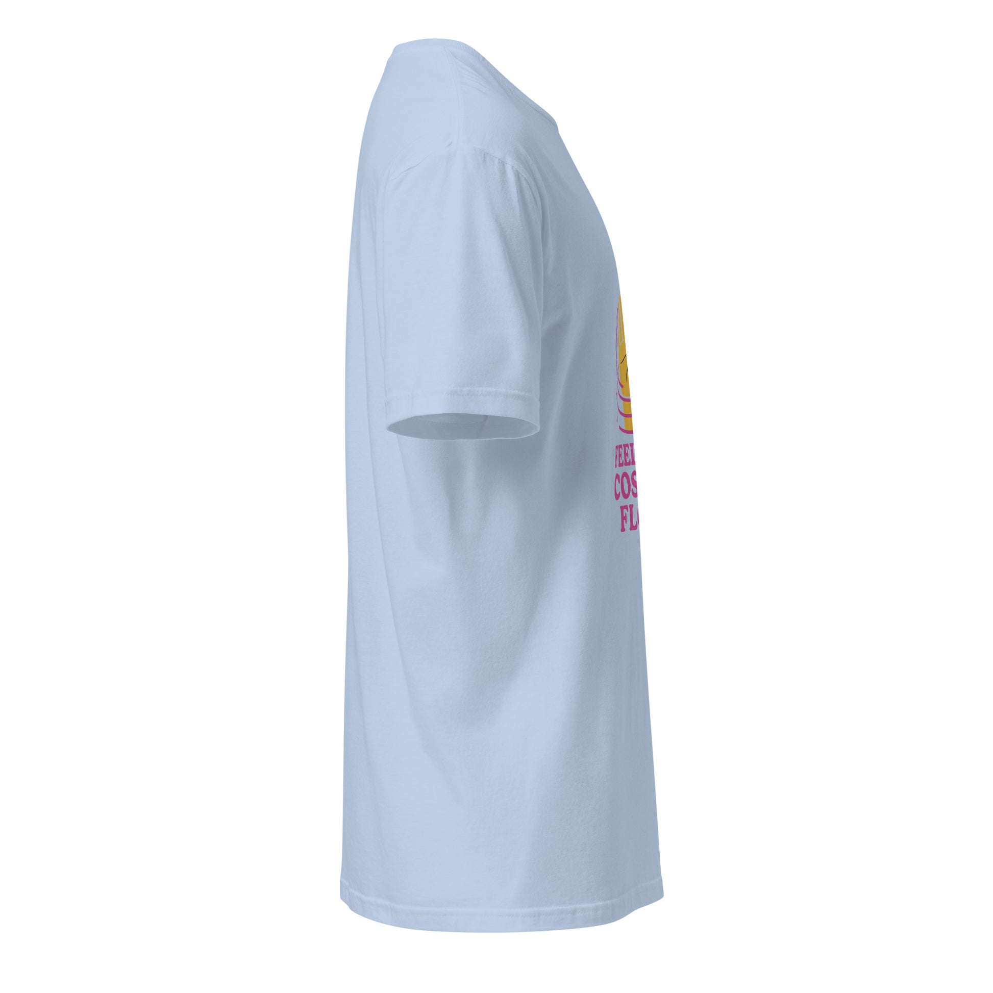 "Feel The Cosmic Flow" - Film Parody - Short-Sleeve Unisex T-Shirt - Graphic Tee - Light Blue - Right side