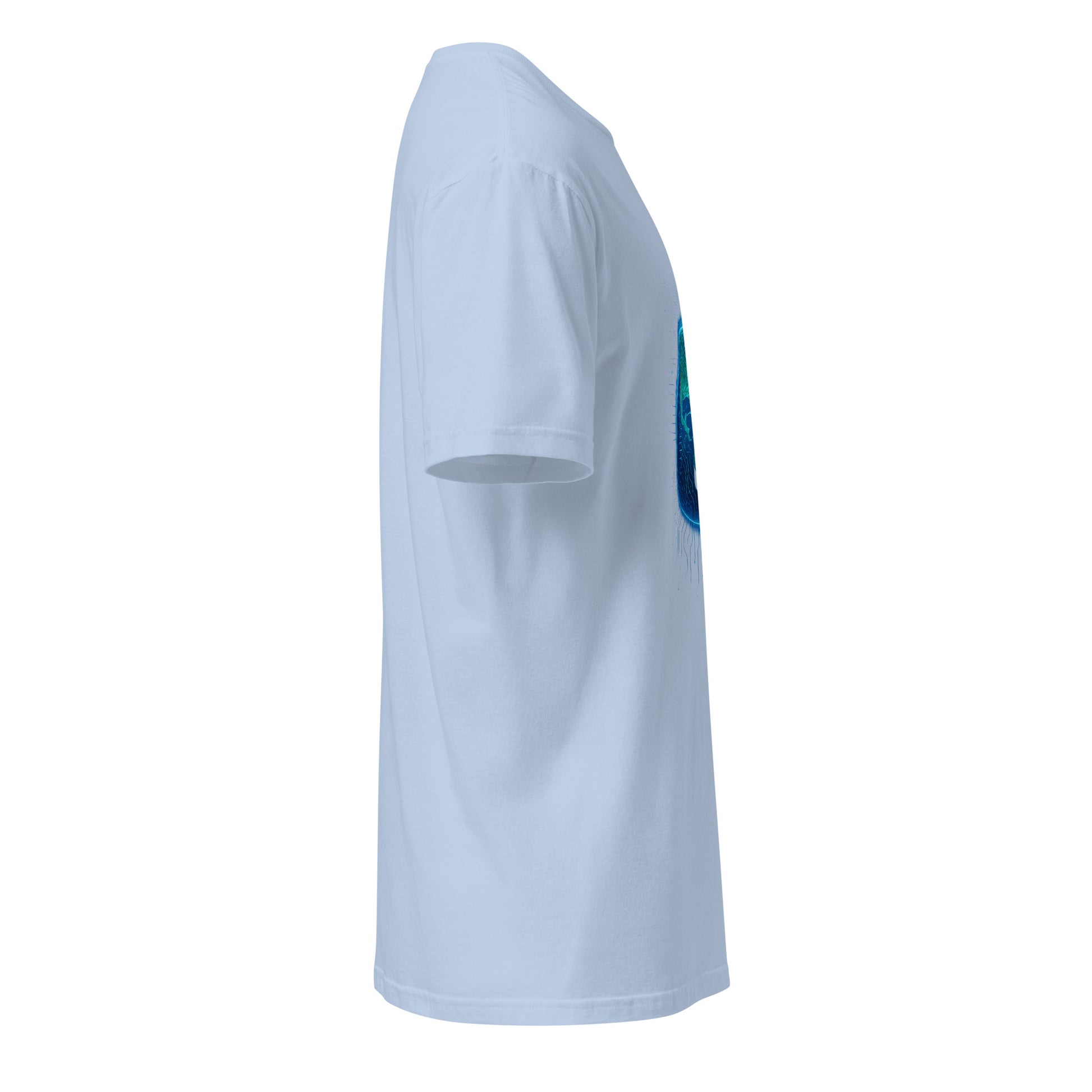 Cosmic Circuitry - Futuristic Cyberpunk - Short-Sleeve Unisex T-Shirt - Graphic Tee - Light Blue - Right side