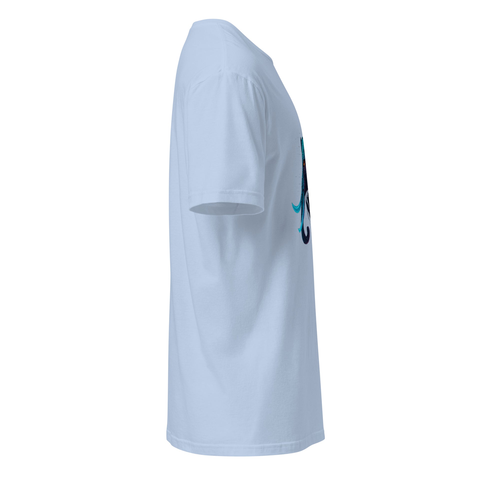 Cyber Elephant – Futuristic Tech Jungle - Short-Sleeve Unisex T-Shirt - Graphic Tee - Light Blue - Right side