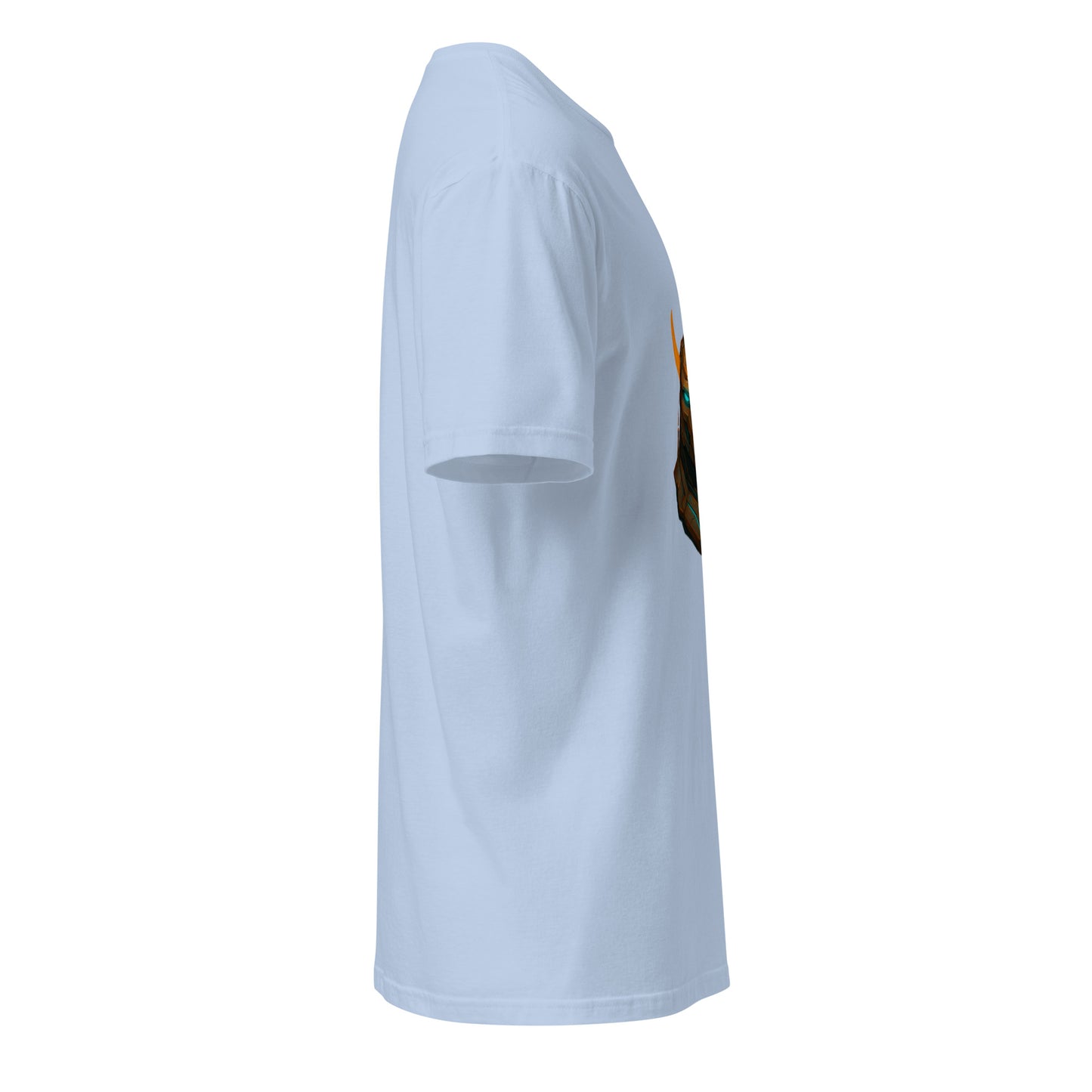 Techno Minotaur – Cyber Beast - Short-Sleeve Unisex T-Shirt - Graphic Tee - Light Blue - Right side