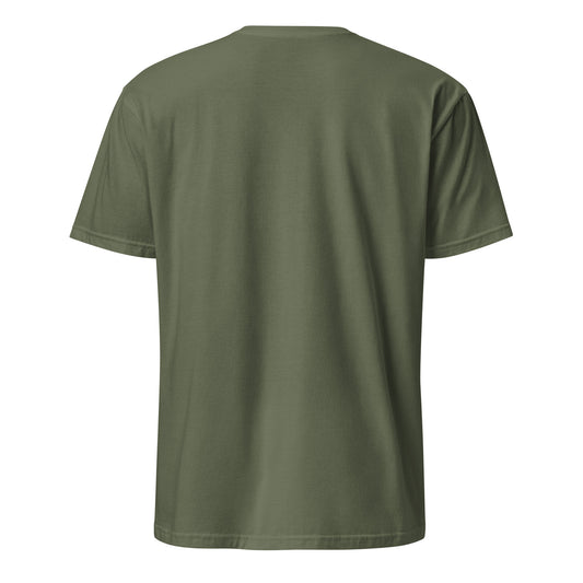 Yoda’s Yoga Retreat – Find Your Inner Force - Short-Sleeve Unisex T-Shirt - Graphic Tee - Military Green - Back