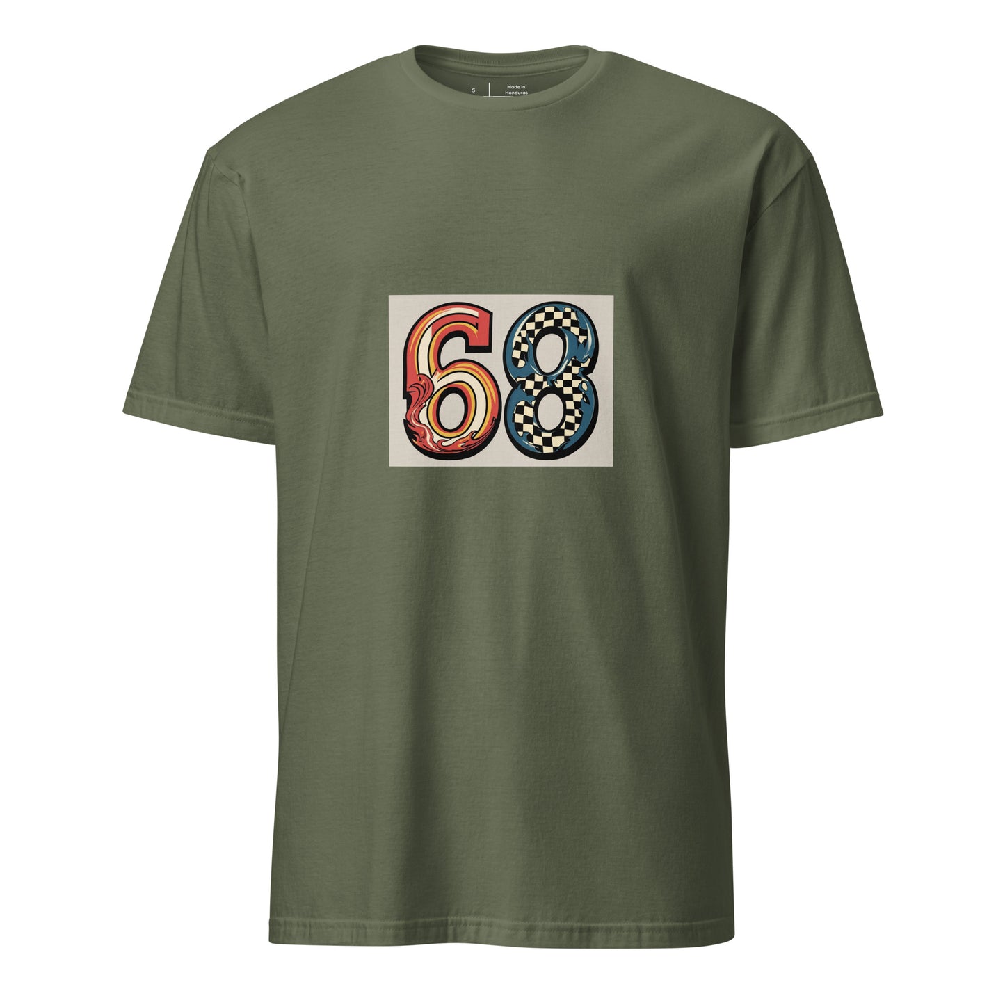 68 - Carefree Vibes - Short-Sleeve Unisex T-Shirt - Graphic Tee - Military Green - Front