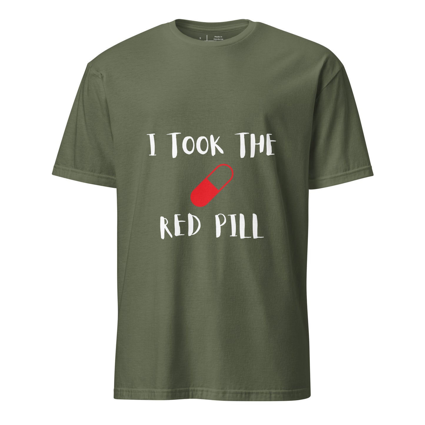 The Red Pill - Sci-Fi Tribute - Short-Sleeve Unisex T-Shirt - Graphic Tee - Military Green - Front
