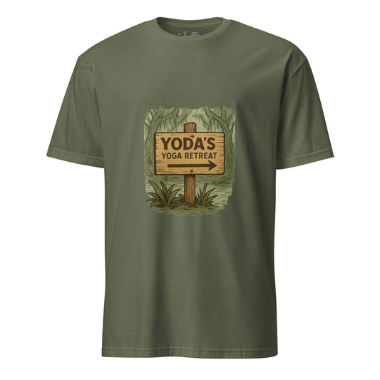 Yoda’s Yoga Retreat – Find Your Inner Force - Short-Sleeve Unisex T-Shirt - Graphic Tee - Military Green - Front