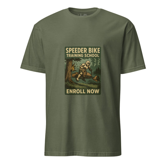 Speeder Training School – Ride Like A Pro - Short-Sleeve Unisex T-Shirt - Graphic Tee - Military Green - Front