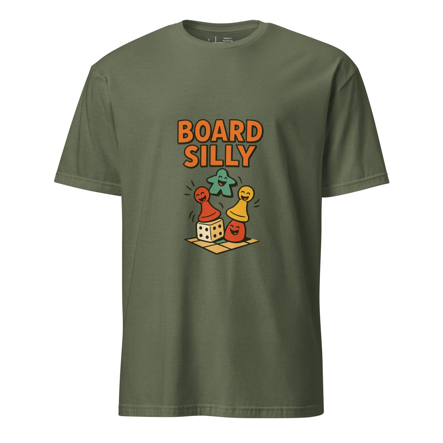 Board Silly – Ultimate Board Game - Short-Sleeve Unisex T-Shirt - Graphic Tee - Military green - Front