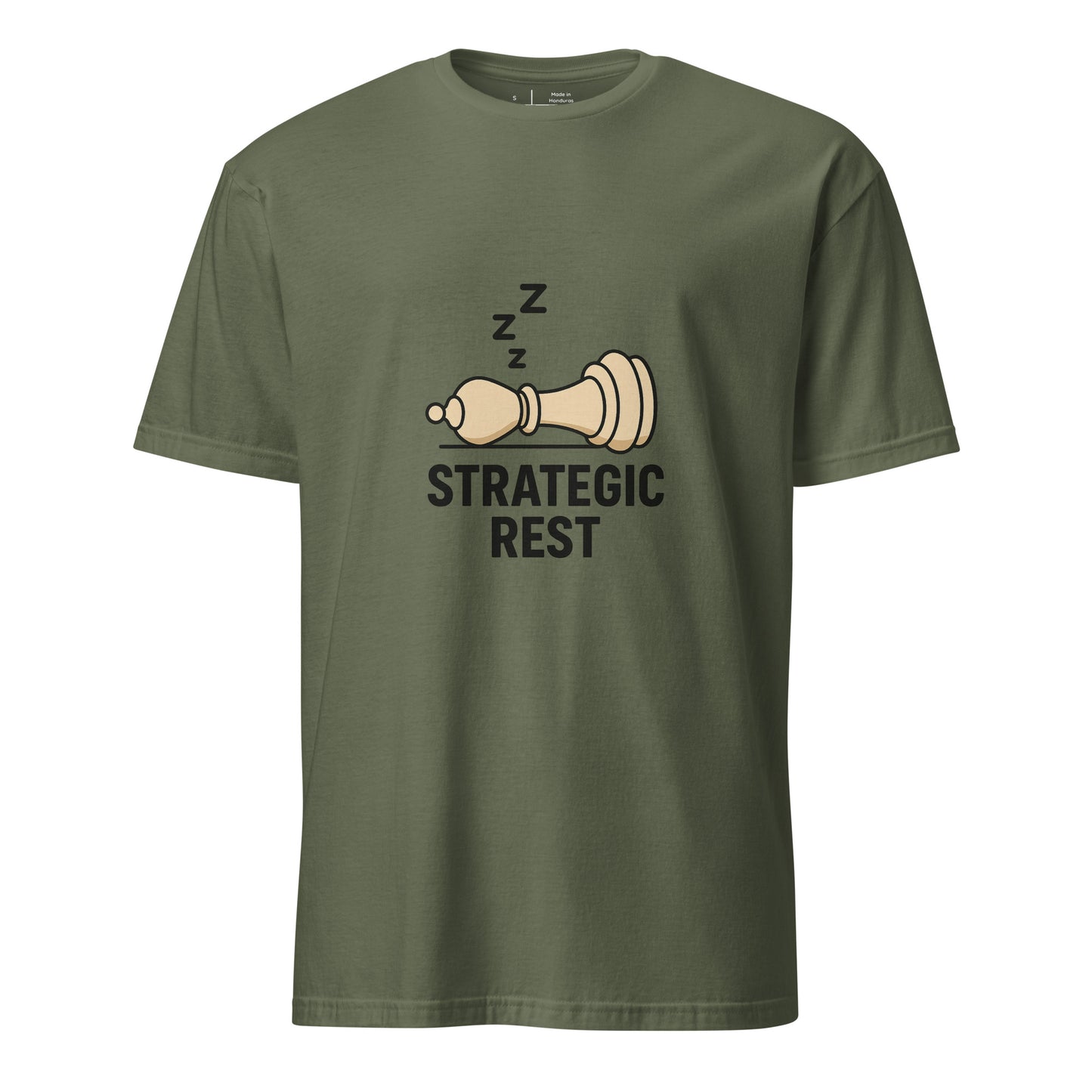 Strategic Rest – The Smart Way To Recharge - Short-Sleeve Unisex T-Shirt - Graphic Tee - Military Green - Front