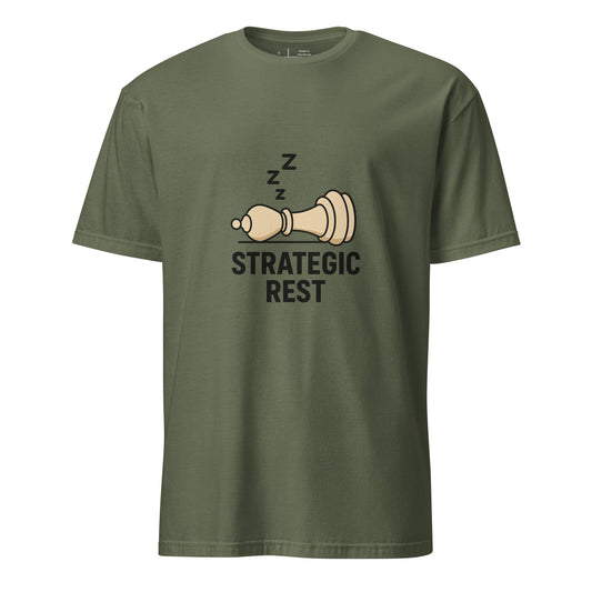 Strategic Rest – The Smart Way To Recharge - Short-Sleeve Unisex T-Shirt - Graphic Tee - Military Green - Front