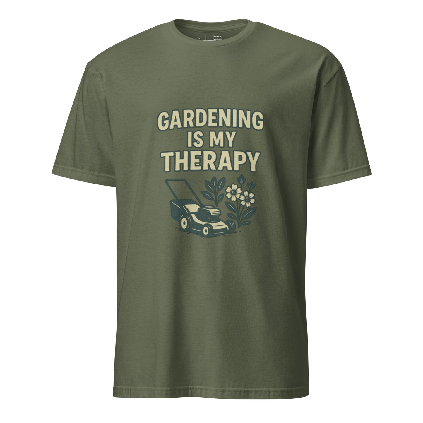 Gardening Is My Therapy - Relax & Replant - Short-Sleeve Unisex T-Shirt - Graphic Tee - Military Green - Front
