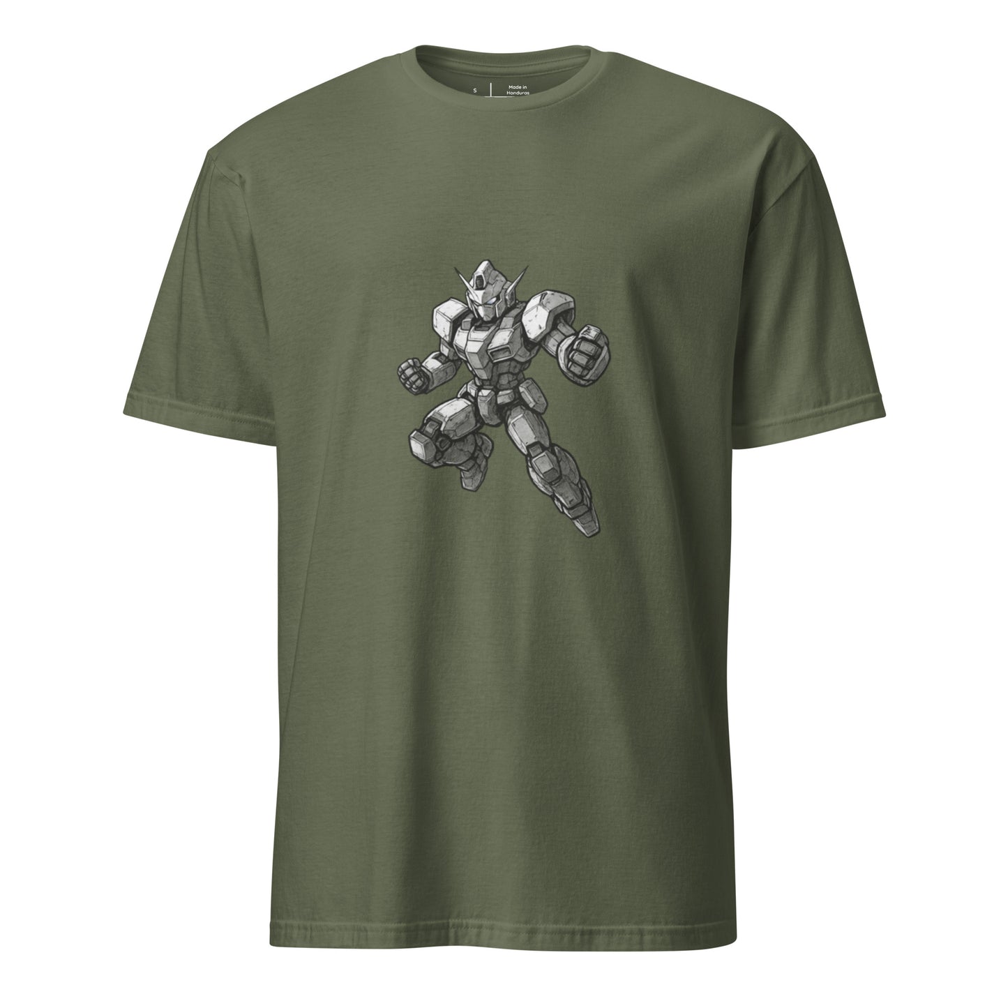 Rocket Strike Unit-01 - Mecha Warrior - Short-Sleeve Unisex T-Shirt - Graphic Tee - Military Green - Front