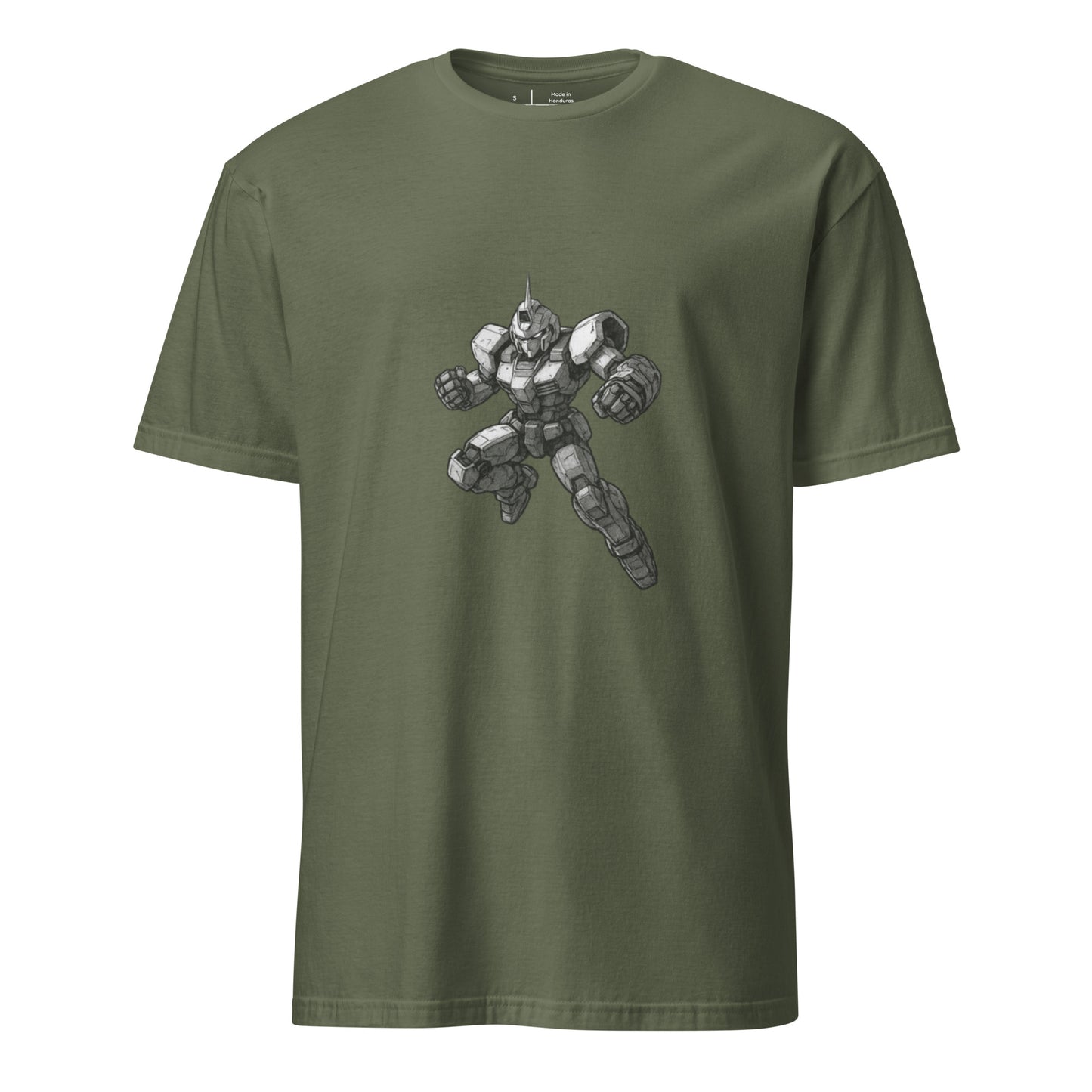 Vanguard Unit-09 - Mecha Warrior - Short-Sleeve Unisex T-Shirt - Graphic Tee - Military Green - Front