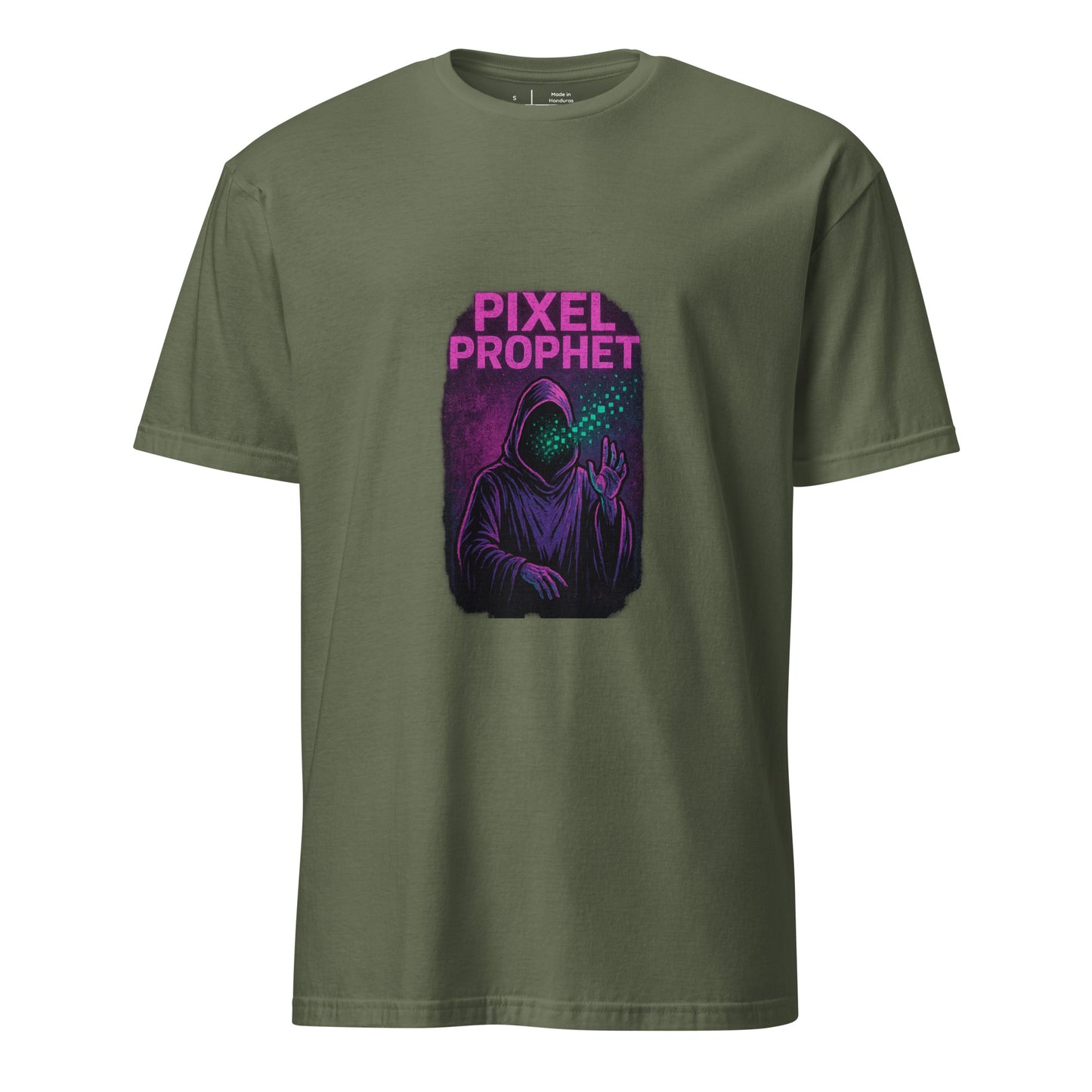 Pixel Prophet - Street Mysticism - Short-Sleeve Unisex T-Shirt - Graphic Tee - Military Green - Front
