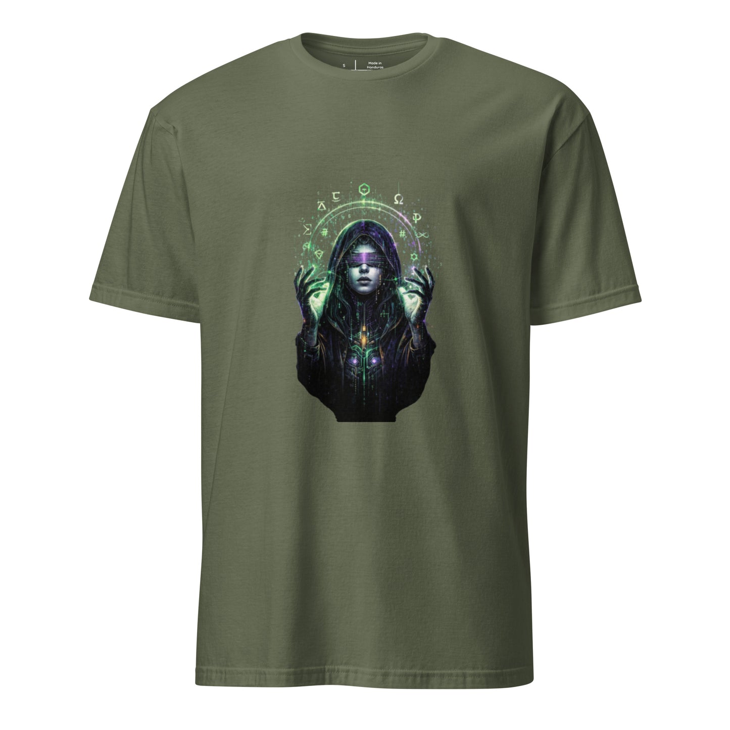 Cover Up Oracle: System Override - Short-Sleeve Unisex T-Shirt - Graphic Tee - Military Green - Front