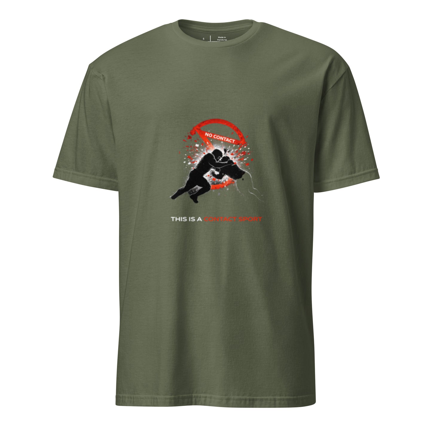 This Is A Contact Sport – Bold Sports - Short-Sleeve Unisex T-Shirt - Graphic Tee - Military Green - Front