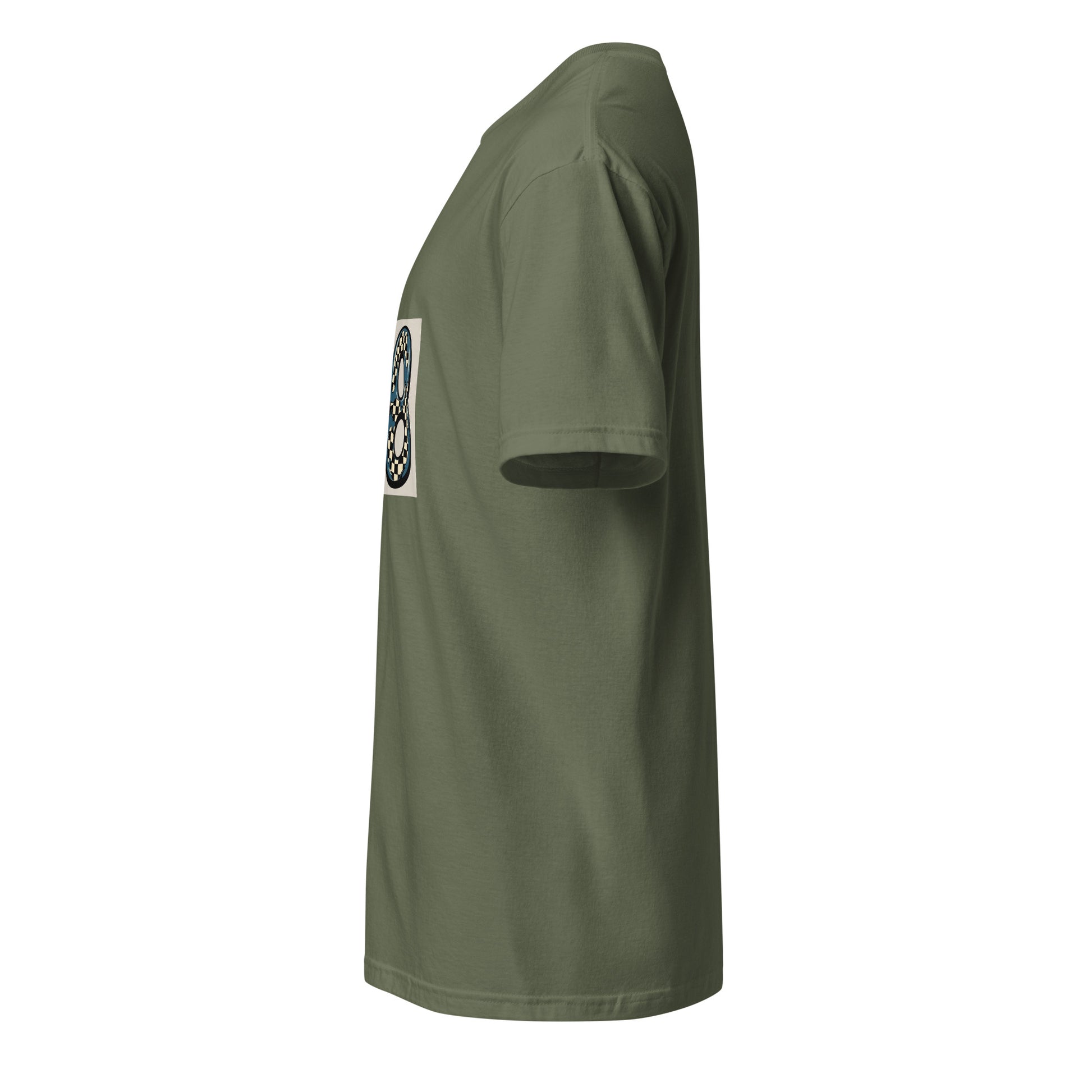 68 - Carefree Vibes - Short-Sleeve Unisex T-Shirt - Graphic Tee - Military Green - Left side