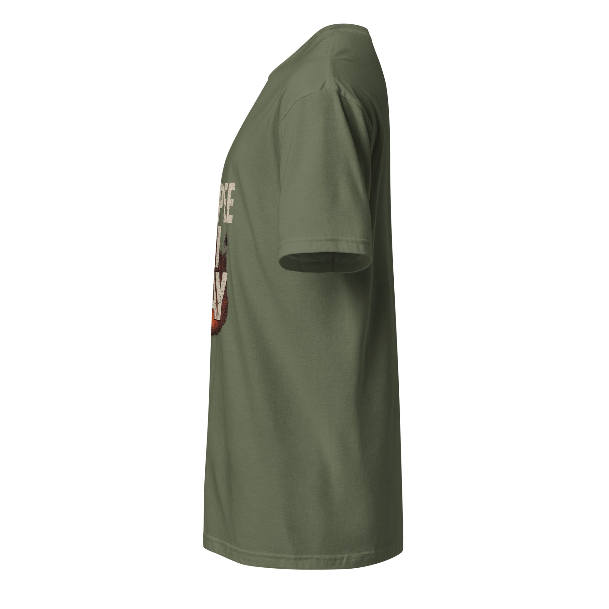 Yippee Ki Yay - 80's Nostalgia - Short-Sleeve Unisex T-Shirt - Graphic Tee - Military Green - Left side