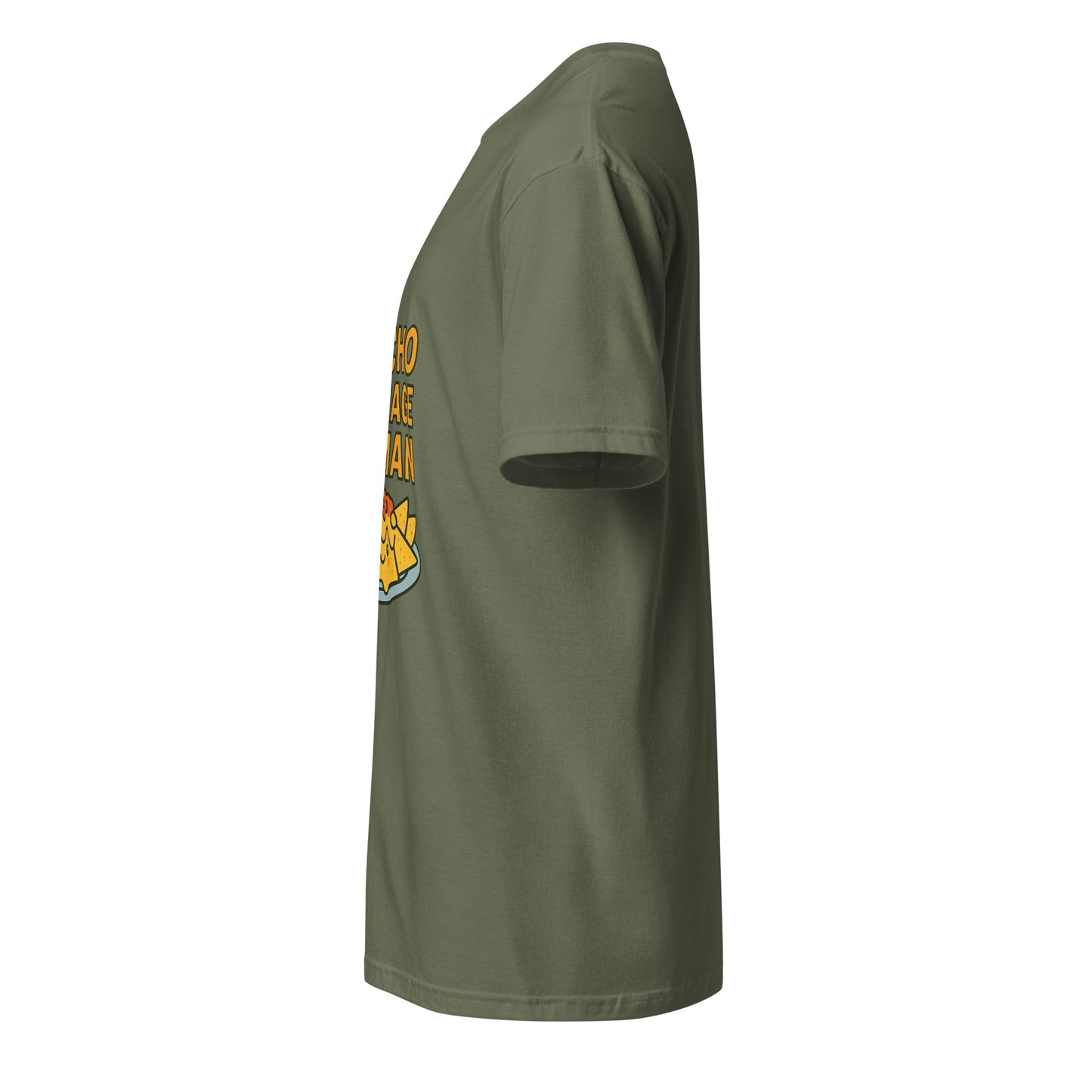 Nacho Average Human – Funny - Short-Sleeve Unisex T-Shirt - Graphic Tee - Military Green - Left side