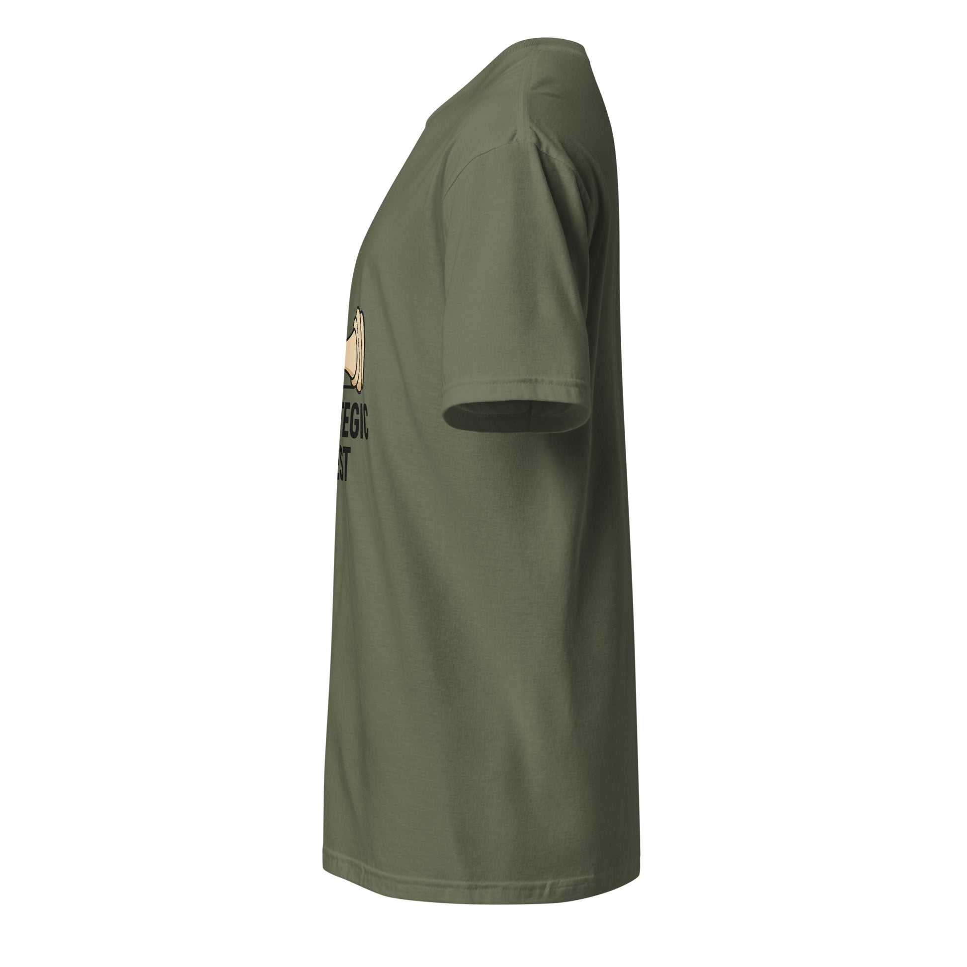 Strategic Rest – The Smart Way To Recharge - Short-Sleeve Unisex T-Shirt - Graphic Tee - Military Green - Left side