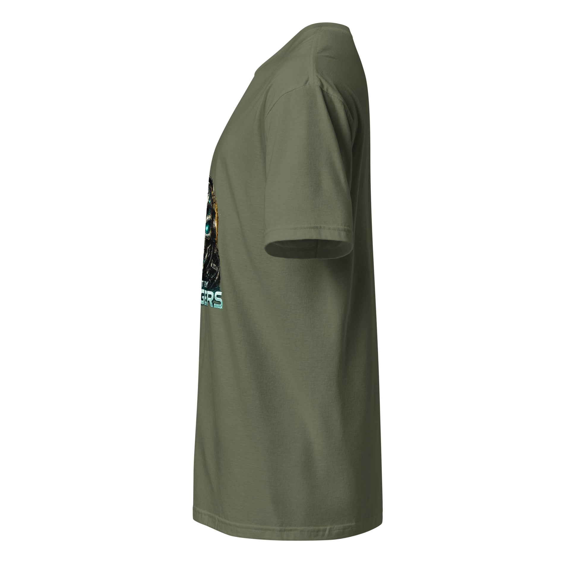 Built By Bangers – Cyber Music - Short-Sleeve Unisex T-Shirt Graphic Tee - Military Green - Left side