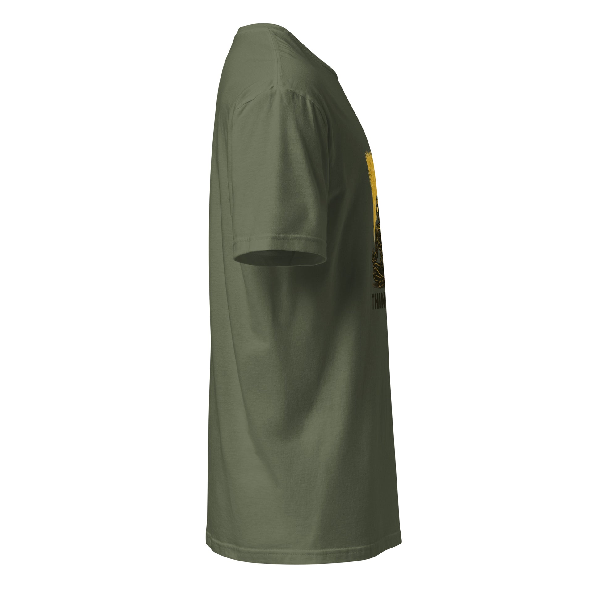 Think.exe – Cyber Meditation - Short-Sleeve Unisex T-Shirt - Graphic Tee - Military Green - Right side