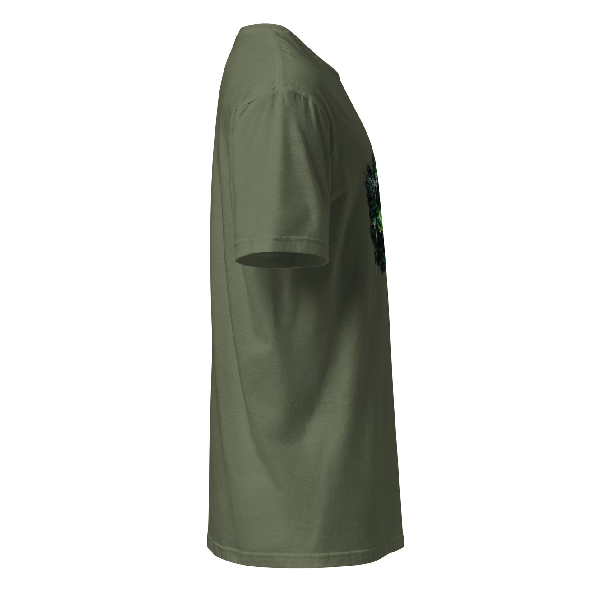 Neon Surveillance Society – Anti-System - Short-Sleeve Unisex T-Shirt - Graphic Tee - Military Green - Right side