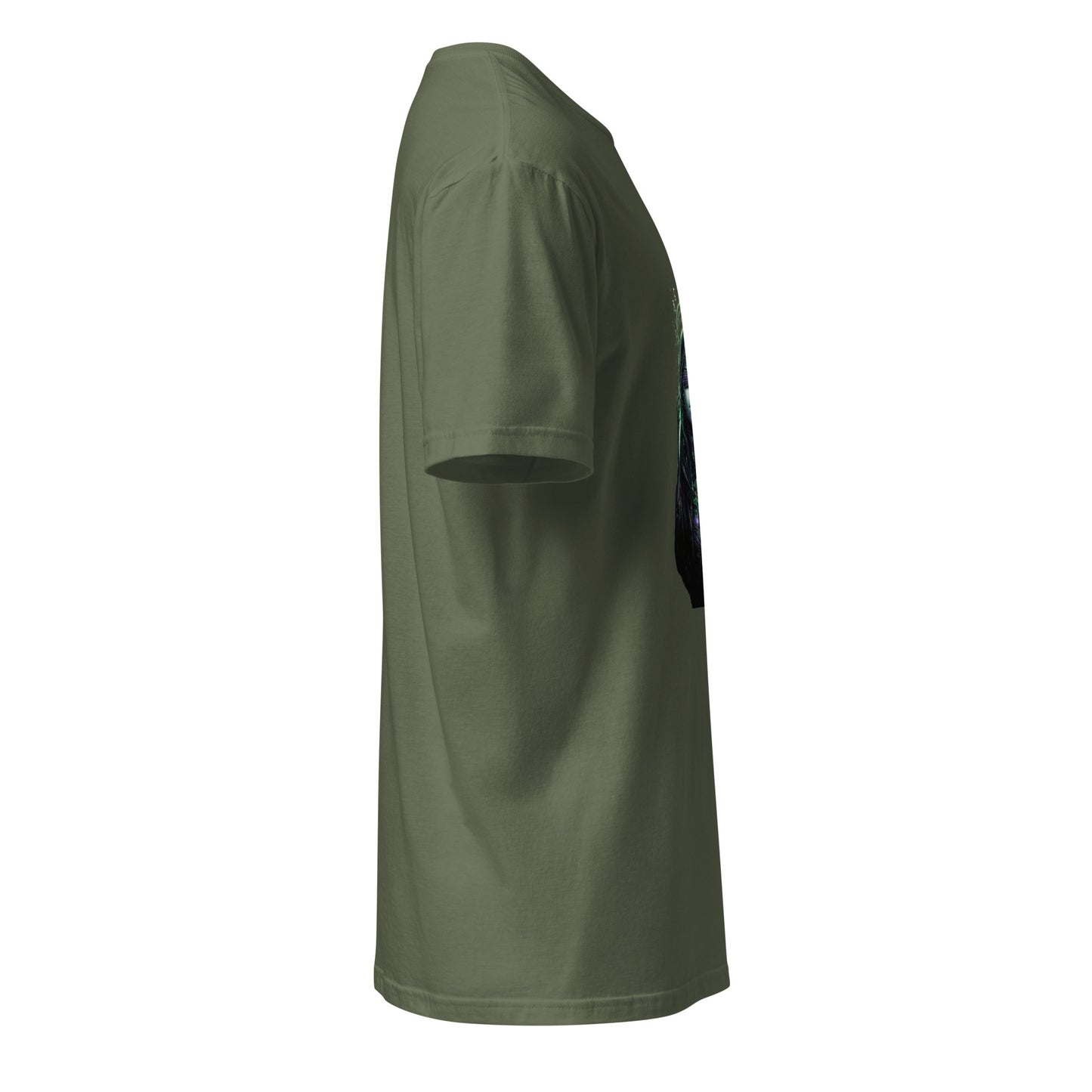 Cover Up Oracle: System Override - Short-Sleeve Unisex T-Shirt - Graphic Tee - Military Green - Right side