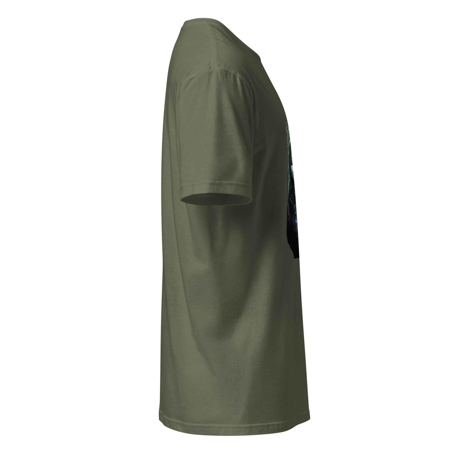 Cover Up Oracle: System Override - Short-Sleeve Unisex T-Shirt - Graphic Tee - Military Green - Right side