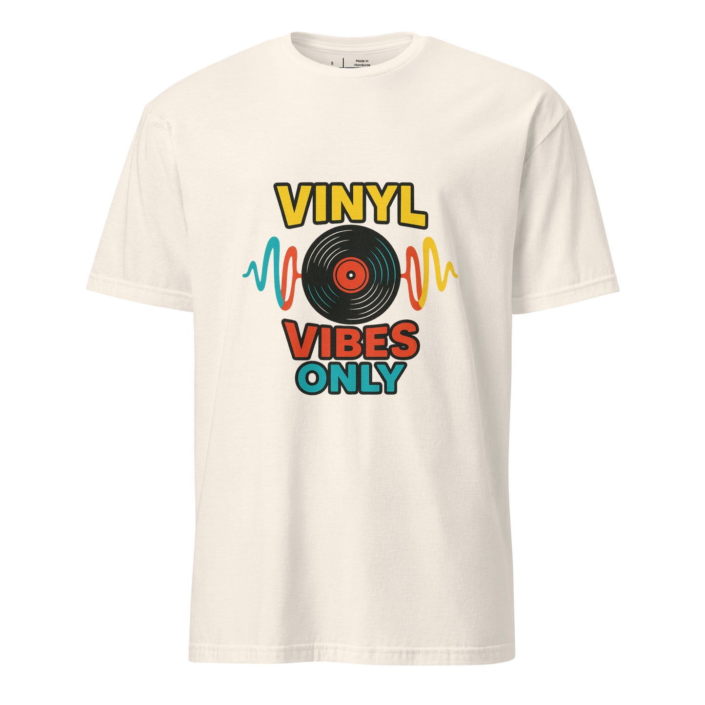 Vinyl Vibes Only - Retro Music Lover - Short-Sleeve Unisex T-Shirt - Graphic Tee - Natural - Front