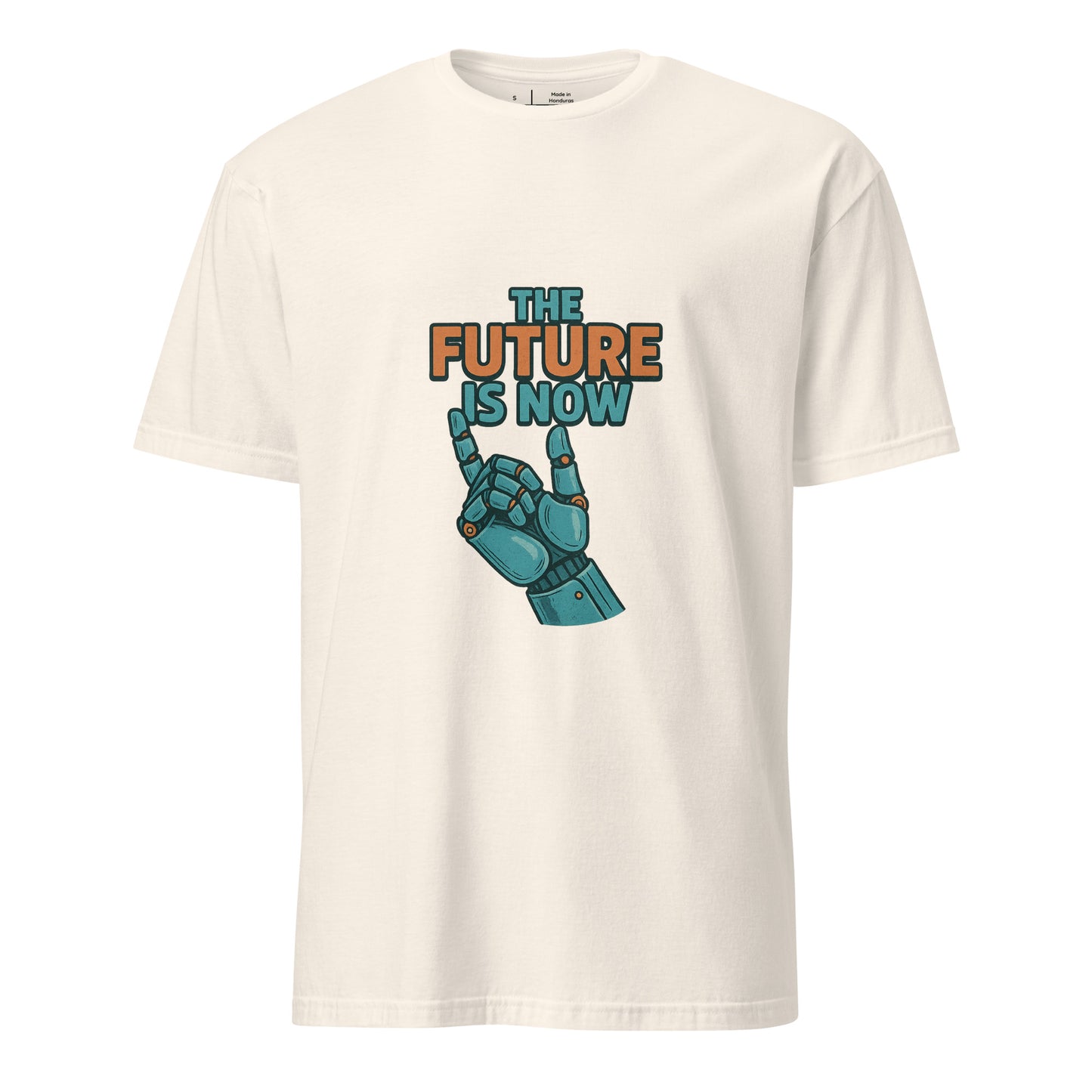The Future Is Now - Futuristic Neon Tech - Short-Sleeve Unisex T-Shirt - Graphic Tee - Natural - Front
