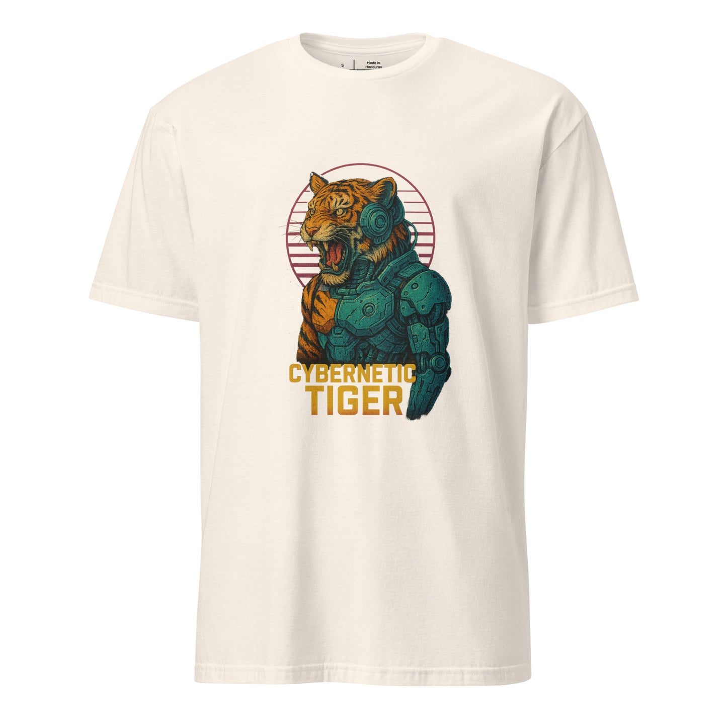 Cybernetic Tiger - Futuristic Ferocity - Short-Sleeve Unisex T-Shirt - Graphic Tee - Natural - Front