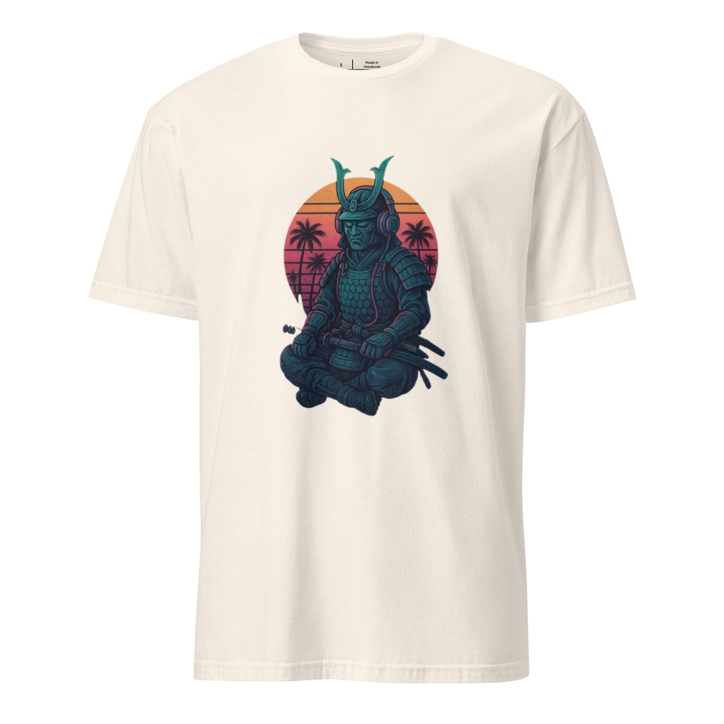 Headphone Samurai - Balance Meets Beats - Short-Sleeve Unisex T-Shirt - Graphic Tee - Natural - Front