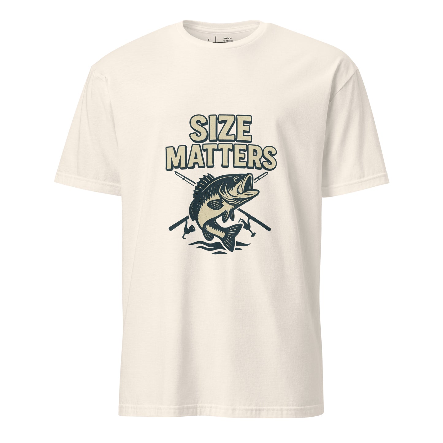 Size Matters - Fishing Reel Talk - Short-Sleeve Unisex T-Shirt - Graphic Tee - Natural - Front