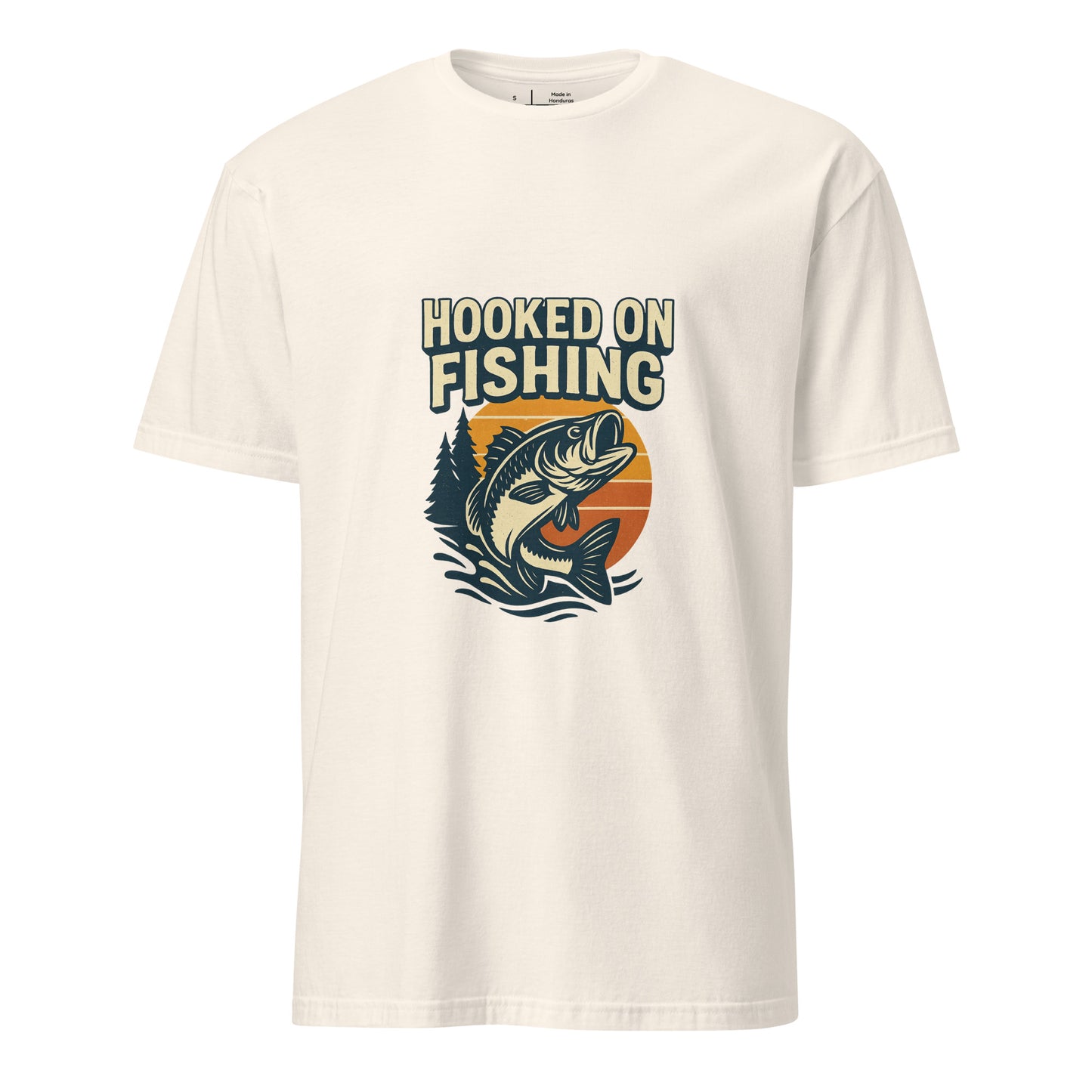 Hooked On Fishing - Hobbyist - Short-Sleeve Unisex T-Shirt - Graphic Tee - Natural - Front