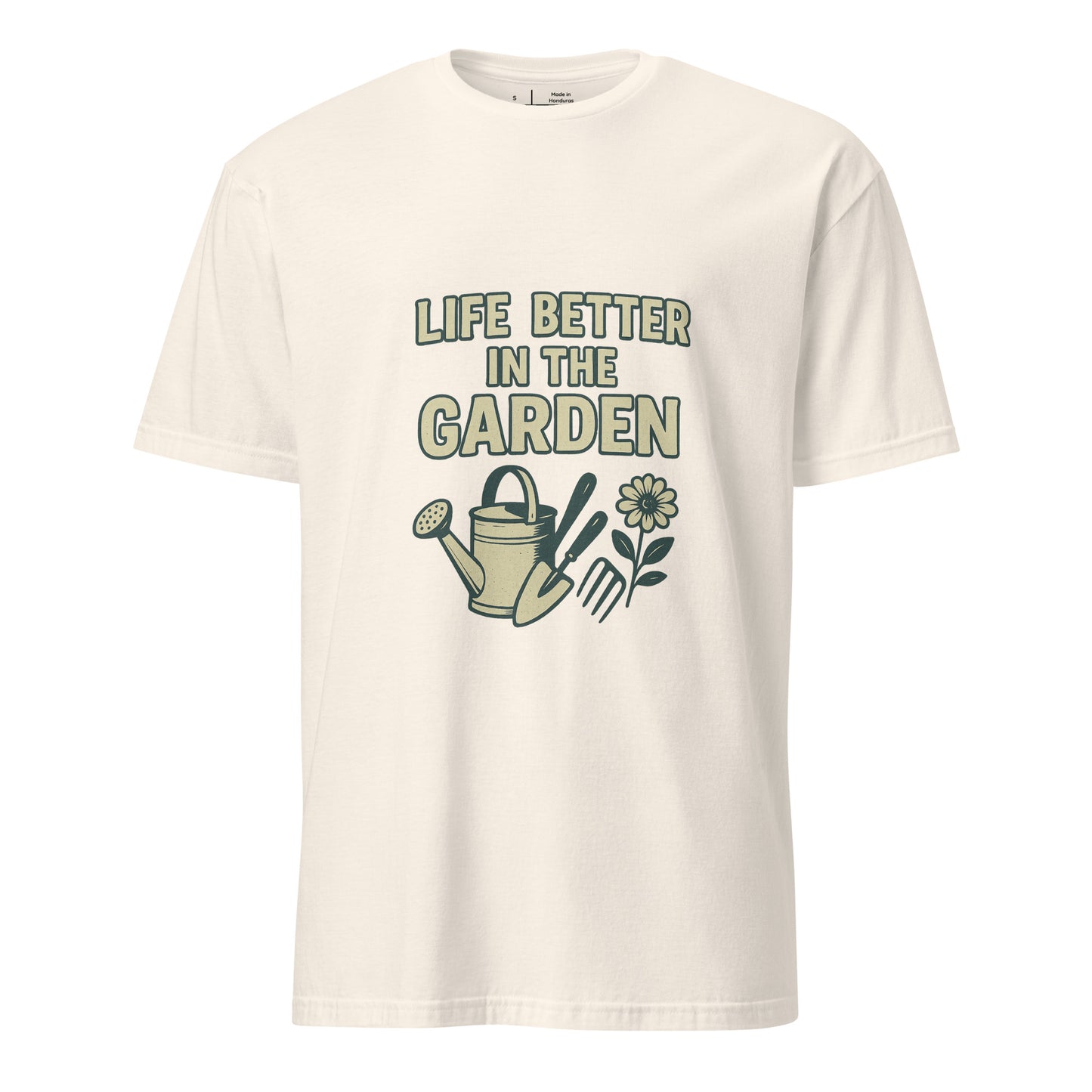 Better In The Garden - Nature Lover - Short-Sleeve Unisex T-Shirt - Graphic Tee - Natural - Front