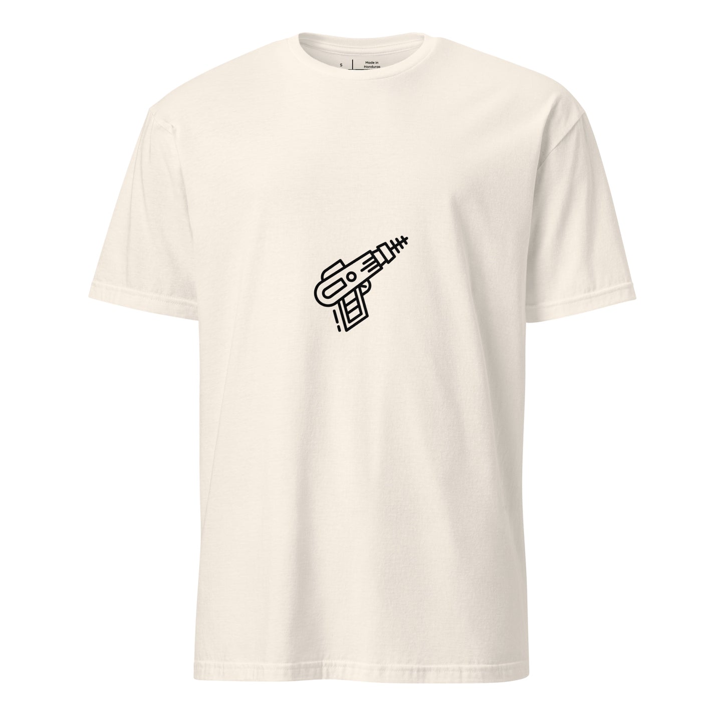 Blasta - Sci-Fi Minimalist Ray Gun - Short-Sleeve Unisex T-Shirt - Graphic Tee - Natural - Front