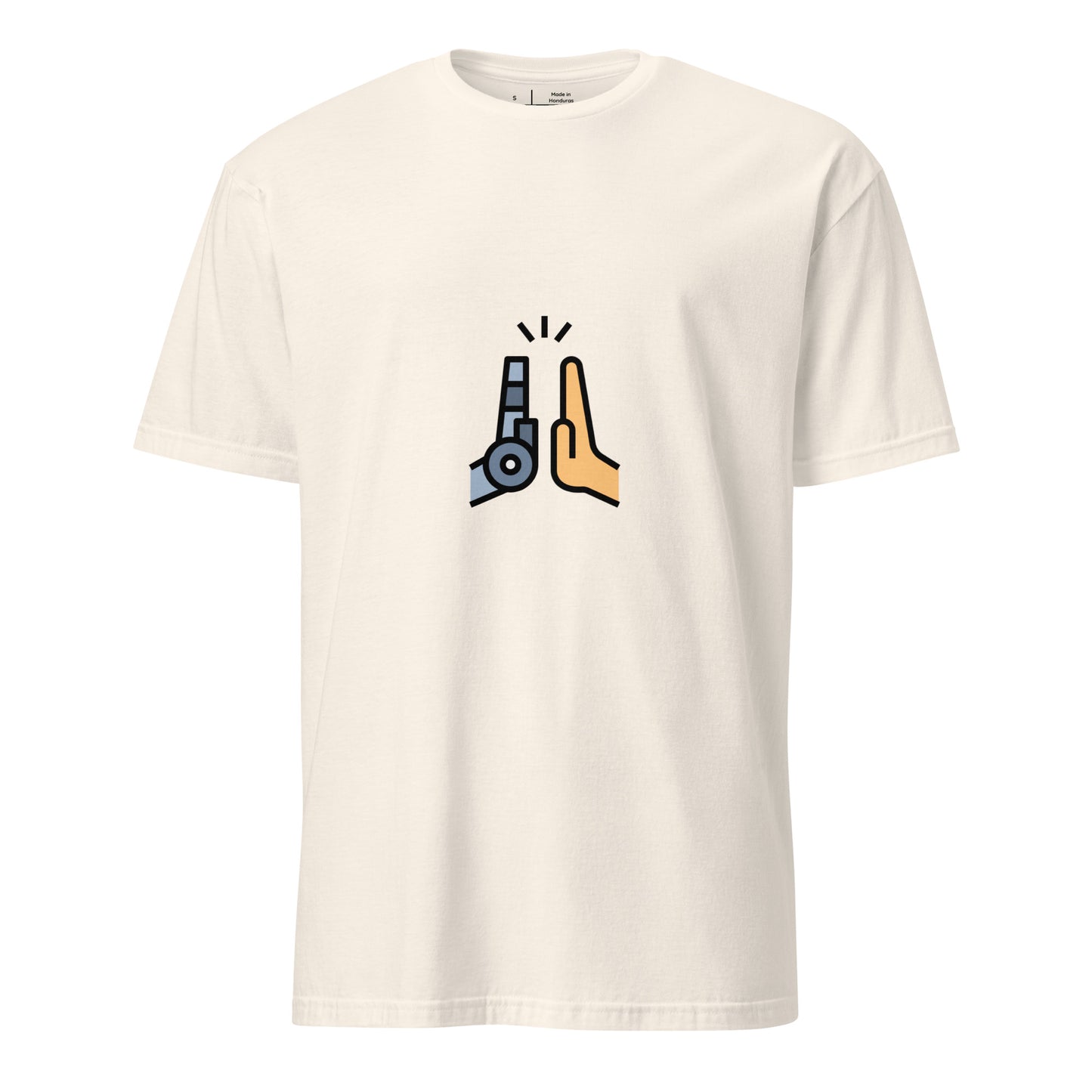 Collab - Man Meets Machine - Short-Sleeve Unisex T-Shirt - Graphic Tee - Natural - Front