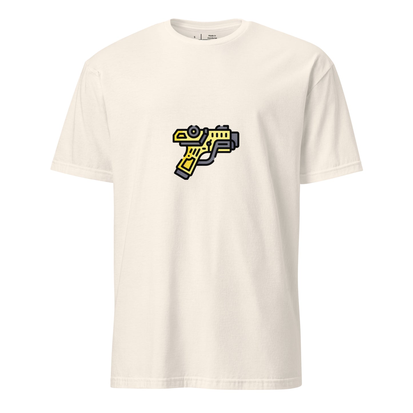 Cyber Gun - Sci-Fi Cartoon Design - Short-Sleeve Unisex T-Shirt - Graphic Tee - Natural - Front