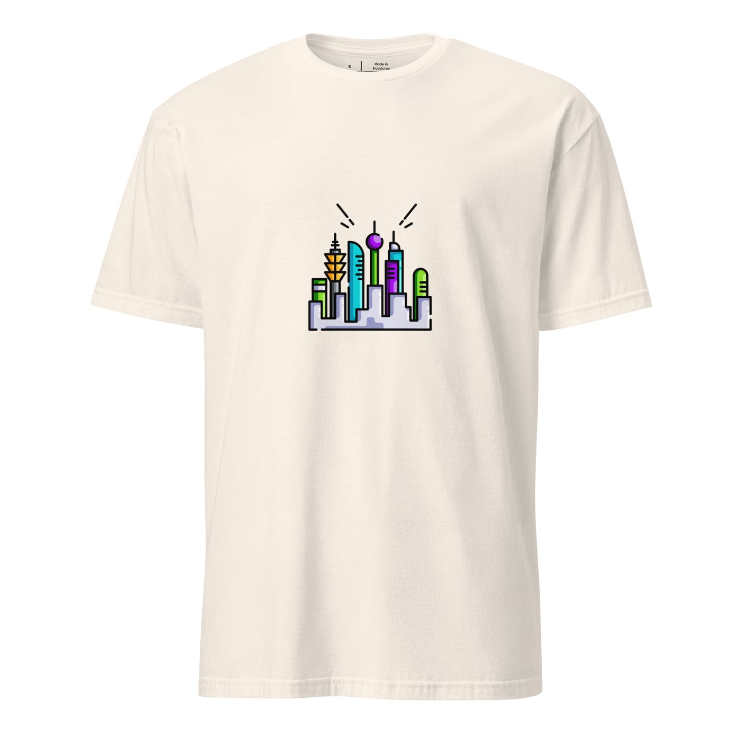 Cyber City 2 - Signal From The Skyline - Short-Sleeve Unisex T-Shirt - Graphic Tee - Natural - Front