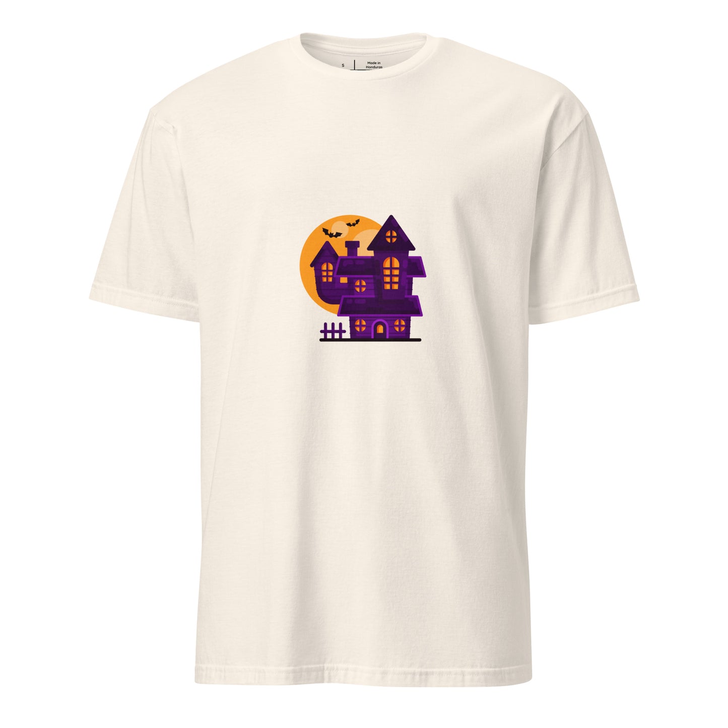 Haunted House - Moonlit Mischief - Short-Sleeve Unisex T-Shirt - Graphic Tee - Natural - Front 