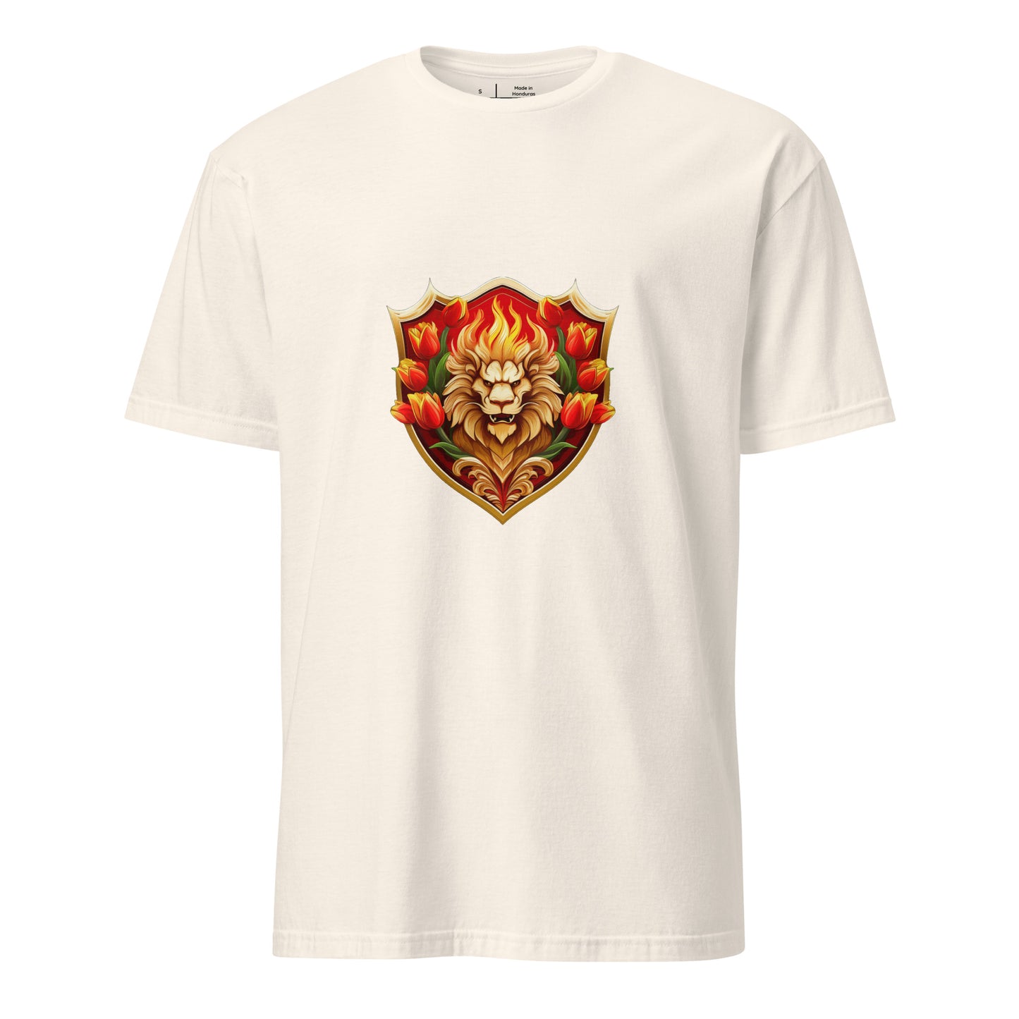 Lion Heart - Courage In Bloom - Short-Sleeve Unisex T-Shirt - Graphic Tee - Natural - Front