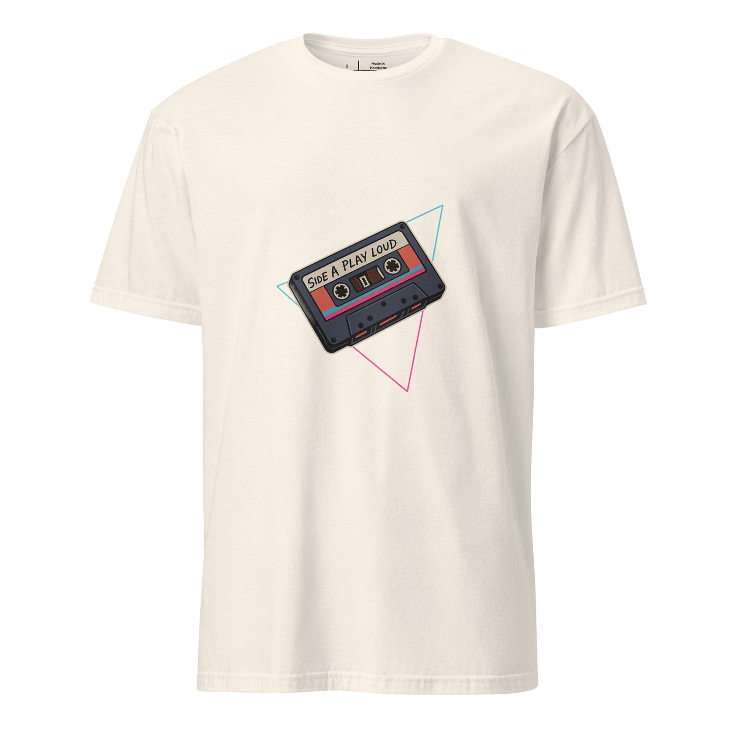 Side A. Play Loud - Retro Music Lover - Short-Sleeve Unisex T-Shirt - Graphic Tee - Natural - Front